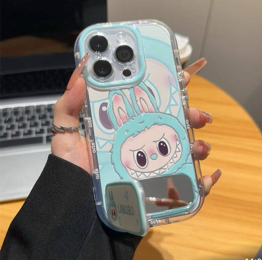 Coque Labubu bleu avec miroir