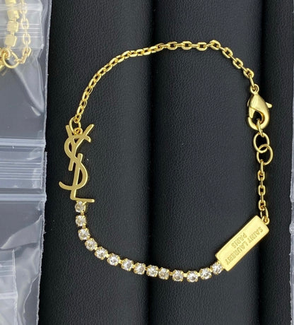 Bracelet YSL doré pailletée